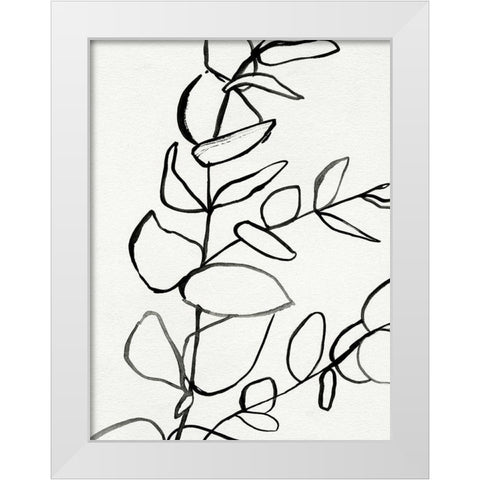 Sprig Contour II White Modern Wood Framed Art Print by Barnes, Victoria