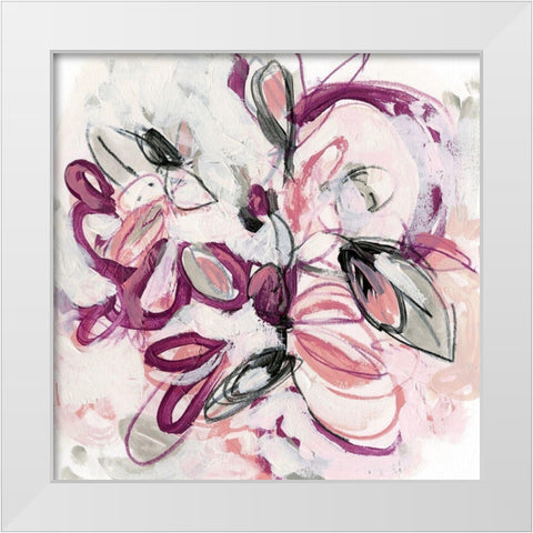 Fuchsia Floral I White Modern Wood Framed Art Print by Vess, June Erica