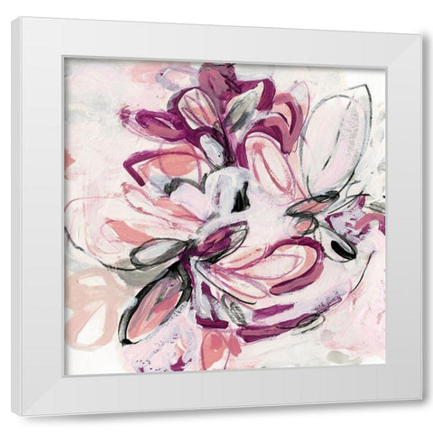 Fuchsia Floral II White Modern Wood Framed Art Print by Vess, June Erica