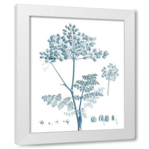 Antique Botanical in Blue VI White Modern Wood Framed Art Print by Vision Studio