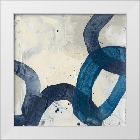 Blue System I White Modern Wood Framed Art Print by Vess, June Erica
