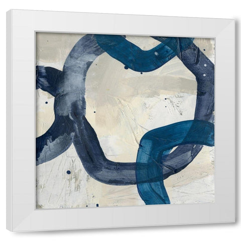 Blue System VI White Modern Wood Framed Art Print by Vess, June Erica