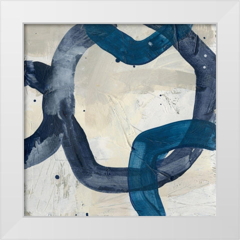 Blue System VI White Modern Wood Framed Art Print by Vess, June Erica