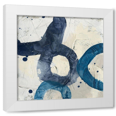 Blue System VIII White Modern Wood Framed Art Print by Vess, June Erica