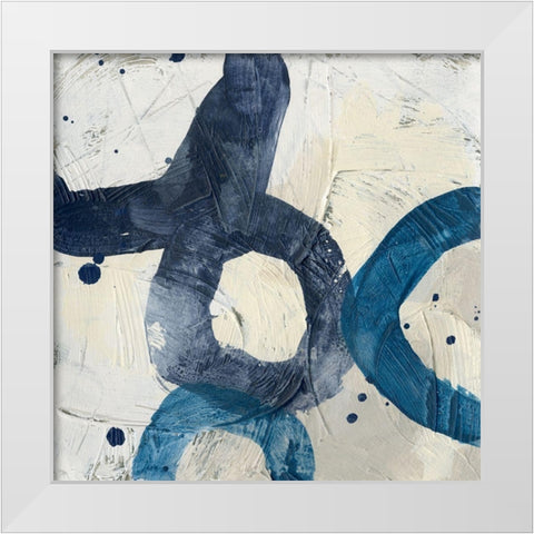 Blue System VIII White Modern Wood Framed Art Print by Vess, June Erica