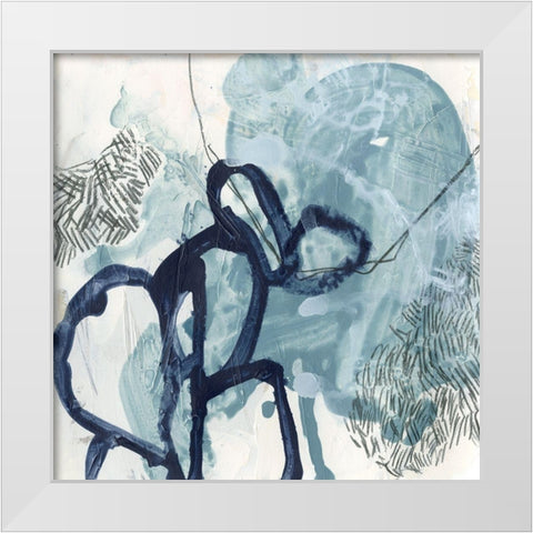 Blue Slate I White Modern Wood Framed Art Print by Vess, June Erica