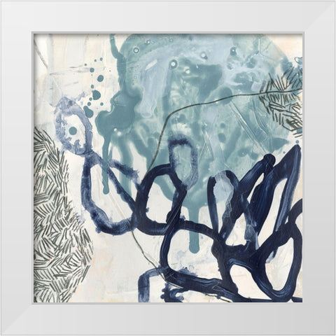 Blue Slate II White Modern Wood Framed Art Print by Vess, June Erica