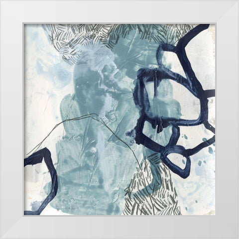 Blue Slate III White Modern Wood Framed Art Print by Vess, June Erica