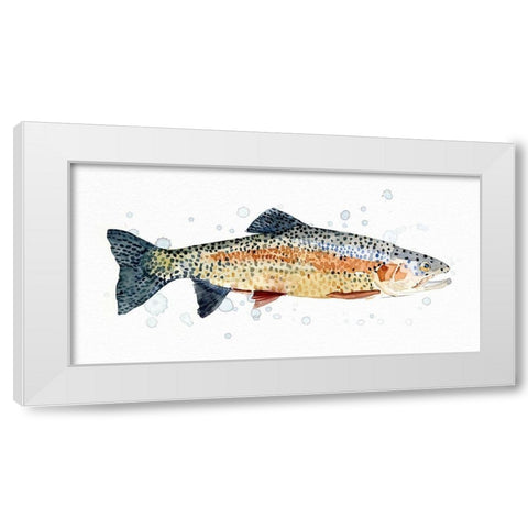 Watercolor Rainbow Trout I White Modern Wood Framed Art Print by Caroline, Emma