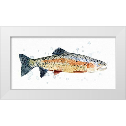 Watercolor Rainbow Trout I White Modern Wood Framed Art Print by Caroline, Emma
