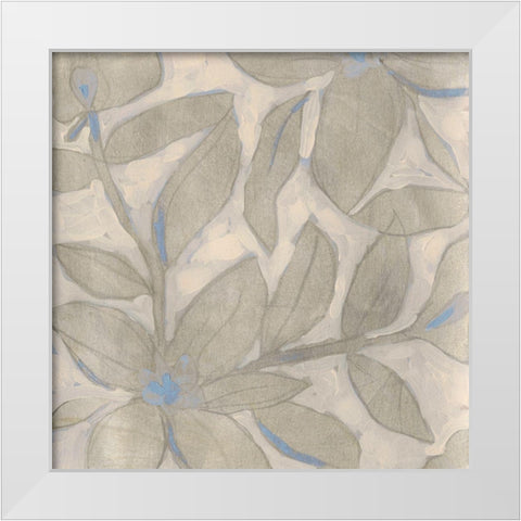 Silvertone Garden I White Modern Wood Framed Art Print by Vess, June Erica