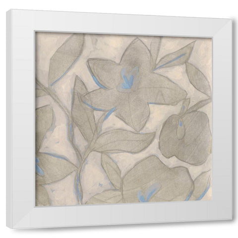 Silvertone Garden II White Modern Wood Framed Art Print by Vess, June Erica