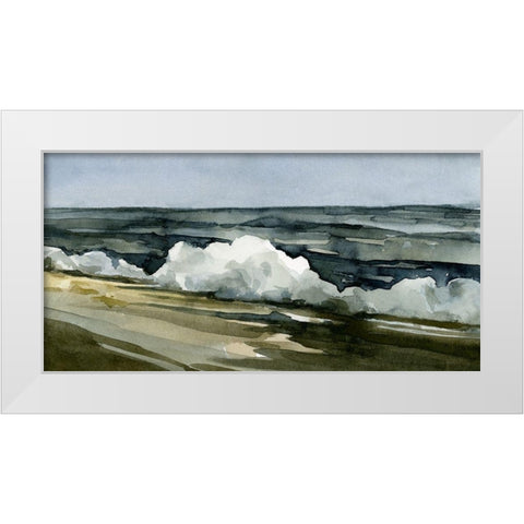 Loose Watercolor Waves I White Modern Wood Framed Art Print by Caroline, Emma