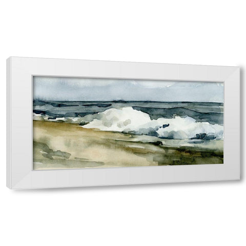 Loose Watercolor Waves II White Modern Wood Framed Art Print by Caroline, Emma