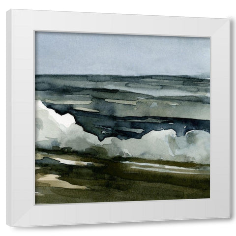 Loose Watercolor Waves III White Modern Wood Framed Art Print by Caroline, Emma