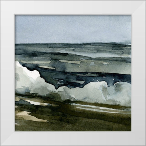 Loose Watercolor Waves III White Modern Wood Framed Art Print by Caroline, Emma