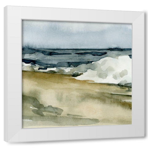 Loose Watercolor Waves V White Modern Wood Framed Art Print by Caroline, Emma
