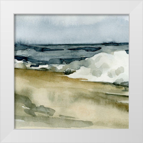 Loose Watercolor Waves V White Modern Wood Framed Art Print by Caroline, Emma
