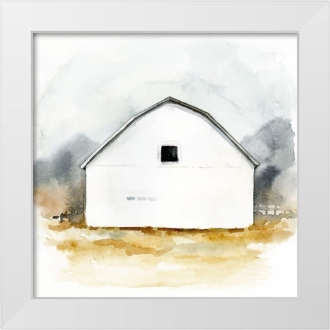 White Barn Watercolor II White Modern Wood Framed Art Print by Barnes, Victoria