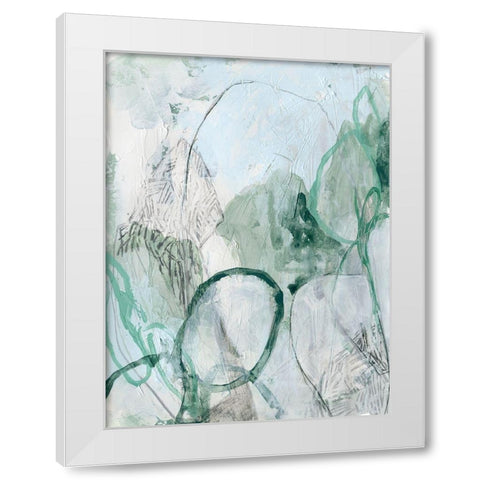Verdigris Fresco I White Modern Wood Framed Art Print by Vess, June Erica