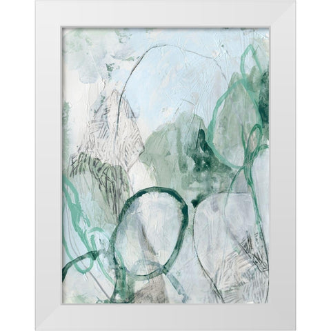 Verdigris Fresco I White Modern Wood Framed Art Print by Vess, June Erica