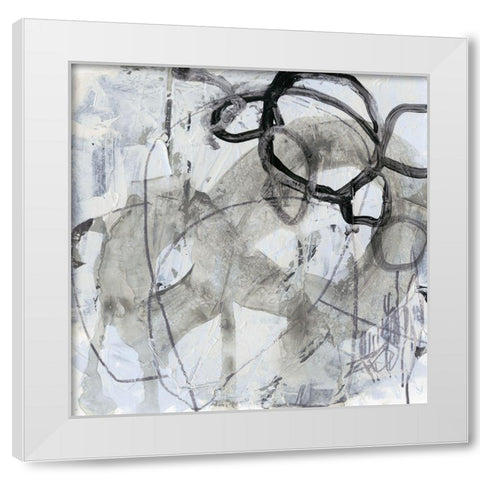 Neutral Swipe III White Modern Wood Framed Art Print by Vess, June Erica