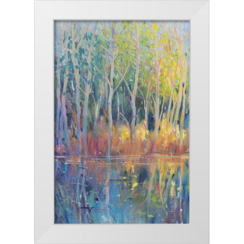 Reflected Trees II White Modern Wood Framed Art Print by OToole, Tim