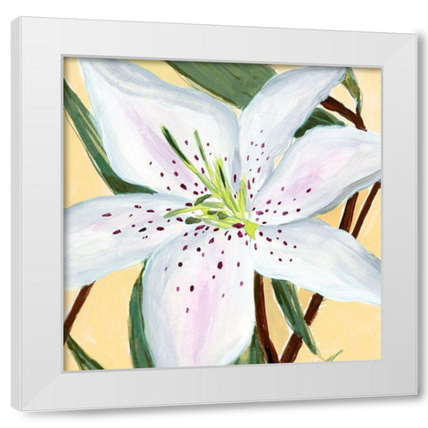 White Lily II White Modern Wood Framed Art Print by Warren, Annie