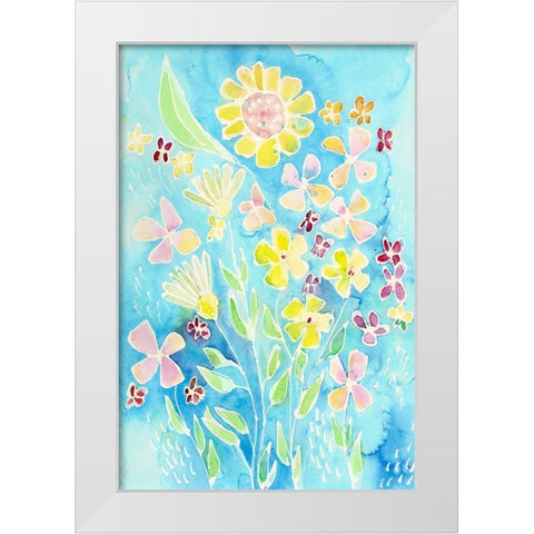Snappy Floral I White Modern Wood Framed Art Print by Moore, Regina