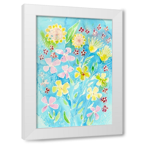 Snappy Floral II White Modern Wood Framed Art Print by Moore, Regina