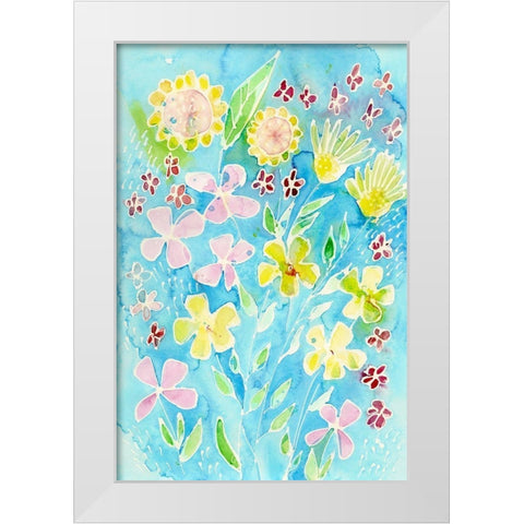 Snappy Floral II White Modern Wood Framed Art Print by Moore, Regina