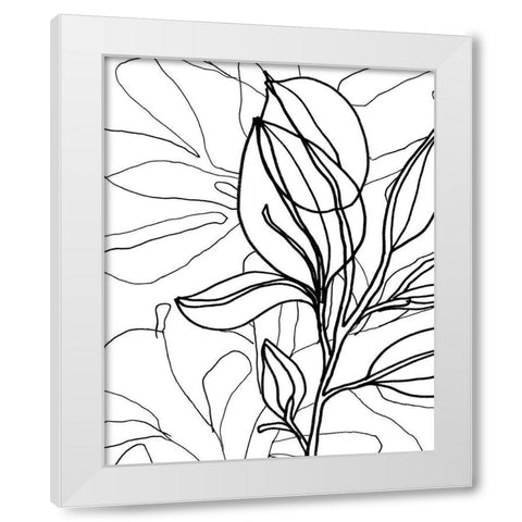 Tropical Lines I White Modern Wood Framed Art Print by Vess, June Erica
