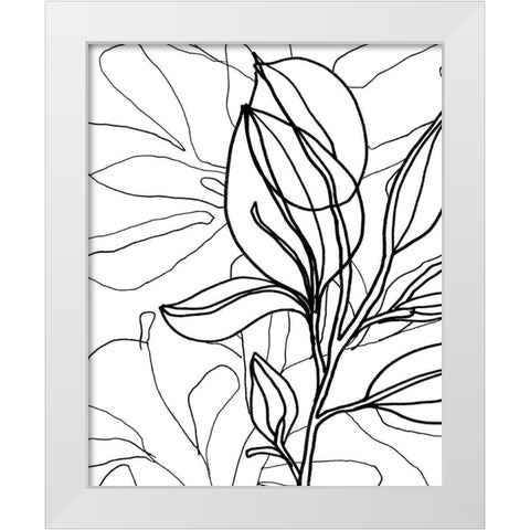 Tropical Lines I White Modern Wood Framed Art Print by Vess, June Erica