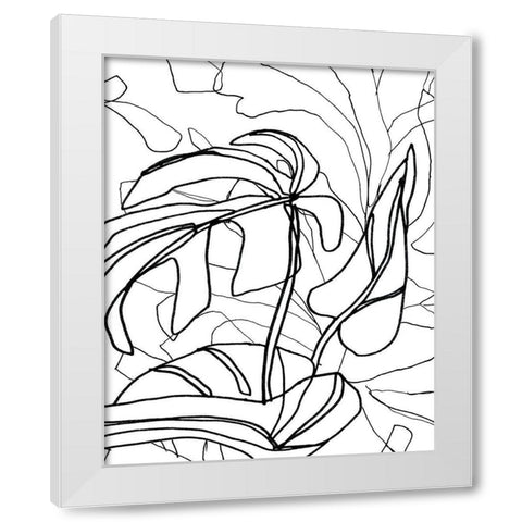 Tropical Lines II White Modern Wood Framed Art Print by Vess, June Erica