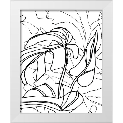 Tropical Lines II White Modern Wood Framed Art Print by Vess, June Erica