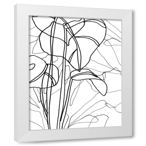 Tropical Lines III White Modern Wood Framed Art Print by Vess, June Erica