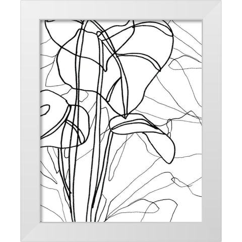 Tropical Lines III White Modern Wood Framed Art Print by Vess, June Erica