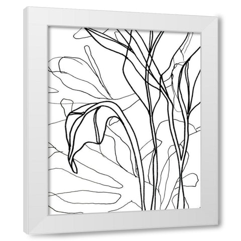 Tropical Lines IV White Modern Wood Framed Art Print by Vess, June Erica