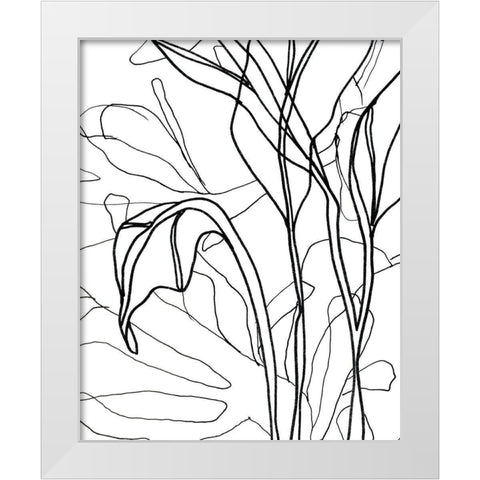 Tropical Lines IV White Modern Wood Framed Art Print by Vess, June Erica