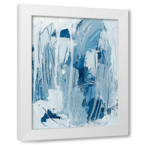 Blue Falls I White Modern Wood Framed Art Print by Vess, June Erica