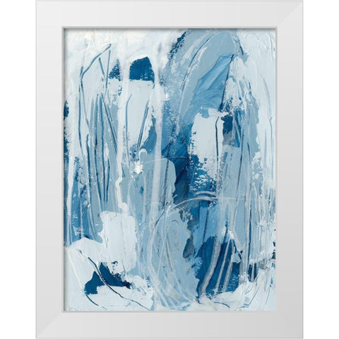 Blue Falls I White Modern Wood Framed Art Print by Vess, June Erica
