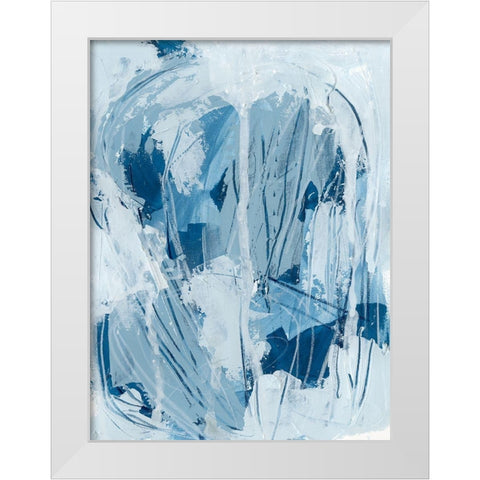 Blue Falls II White Modern Wood Framed Art Print by Vess, June Erica