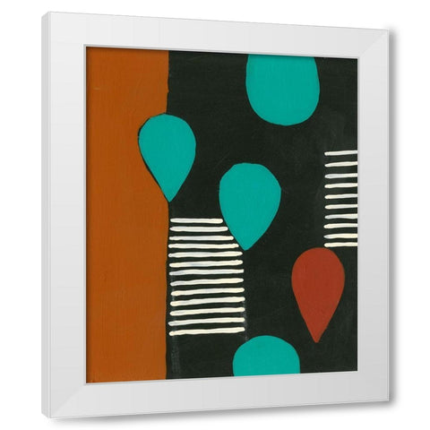 Rust and Teal Patterns III White Modern Wood Framed Art Print by Moore, Regina