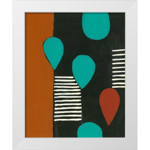 Rust and Teal Patterns III White Modern Wood Framed Art Print by Moore, Regina