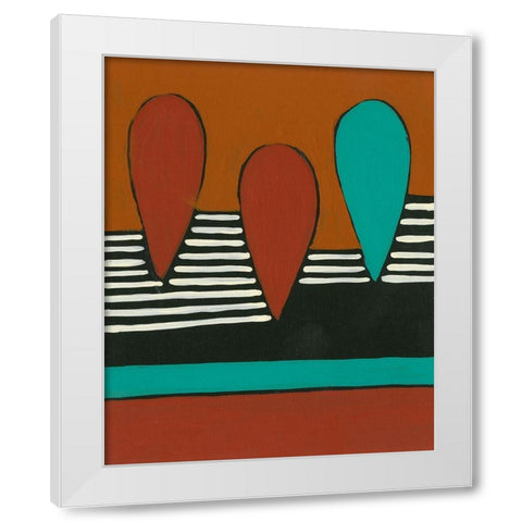 Rust and Teal Patterns X White Modern Wood Framed Art Print by Moore, Regina