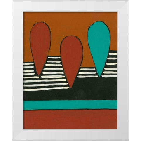 Rust and Teal Patterns X White Modern Wood Framed Art Print by Moore, Regina