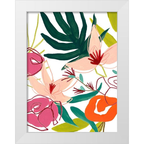 Tropical Confetti II White Modern Wood Framed Art Print by Vess, June Erica