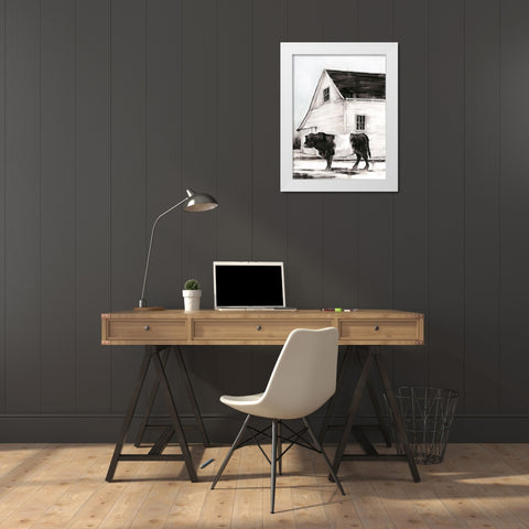 Belted Galloway II White Modern Wood Framed Art Print by Harper, Ethan