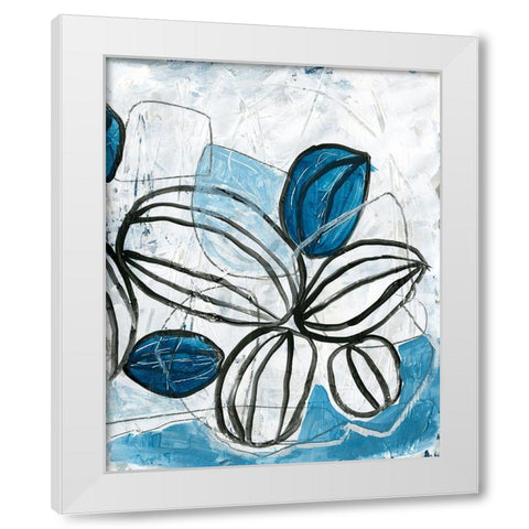 Blue Lanterns IV White Modern Wood Framed Art Print by Vess, June Erica