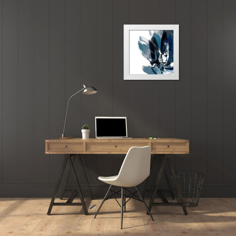 Blue Exclusion IV White Modern Wood Framed Art Print by Goldberger, Jennifer